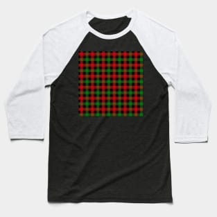 Red Green and Black Tartan Plaid Baseball T-Shirt